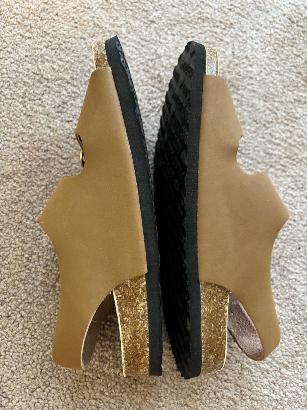 Women’s Tan Double-Buckle Comfort Sandals - Picture 2 of 5